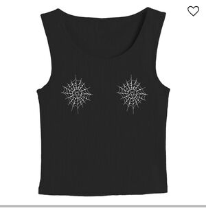 Blackcraft Women's Black Tank Top, Spiderweb Tank Top
